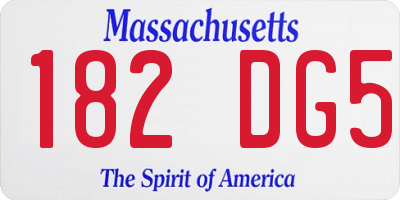 MA license plate 182DG5