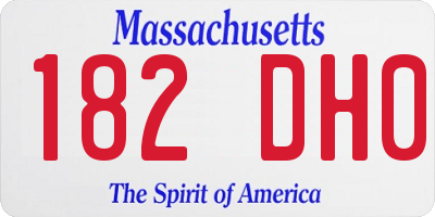 MA license plate 182DH0