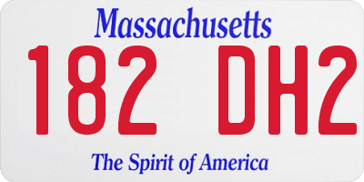 MA license plate 182DH2