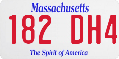 MA license plate 182DH4