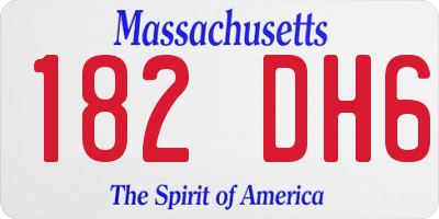 MA license plate 182DH6
