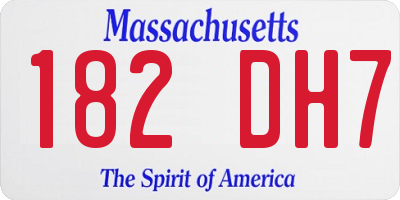 MA license plate 182DH7