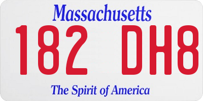MA license plate 182DH8