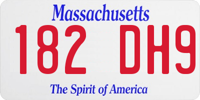 MA license plate 182DH9