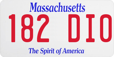 MA license plate 182DI0