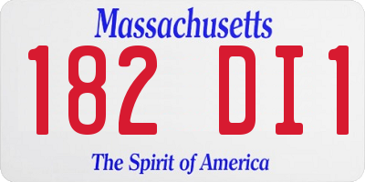 MA license plate 182DI1