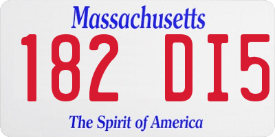 MA license plate 182DI5