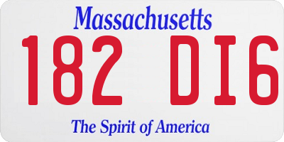MA license plate 182DI6