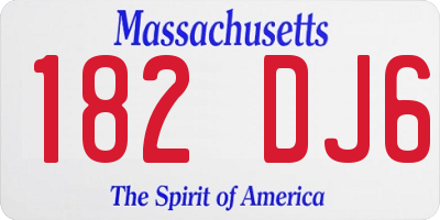 MA license plate 182DJ6