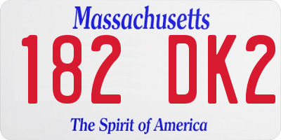 MA license plate 182DK2
