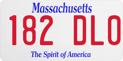 MA license plate 182DL0