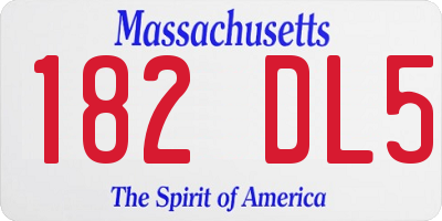 MA license plate 182DL5