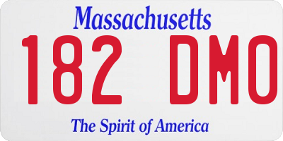 MA license plate 182DM0