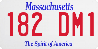 MA license plate 182DM1