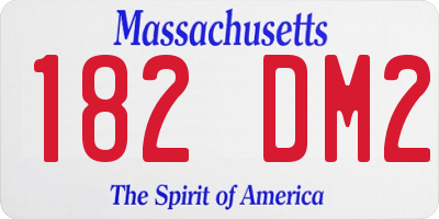MA license plate 182DM2
