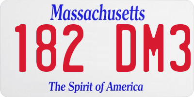 MA license plate 182DM3