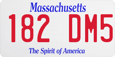 MA license plate 182DM5
