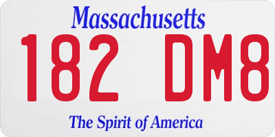 MA license plate 182DM8