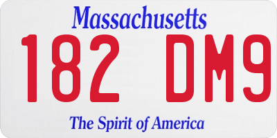 MA license plate 182DM9