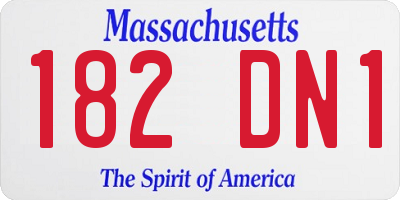 MA license plate 182DN1