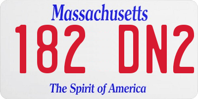 MA license plate 182DN2