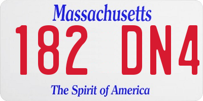 MA license plate 182DN4