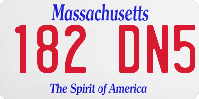 MA license plate 182DN5