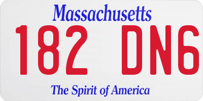 MA license plate 182DN6