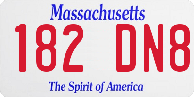 MA license plate 182DN8