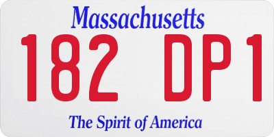 MA license plate 182DP1