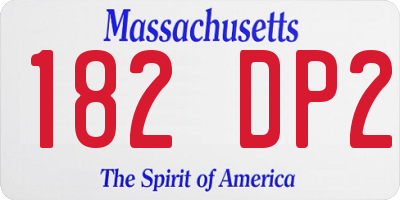 MA license plate 182DP2