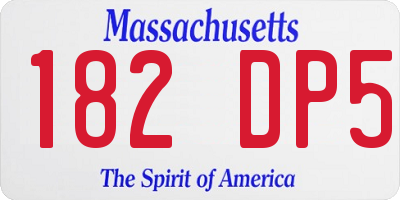 MA license plate 182DP5