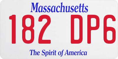 MA license plate 182DP6