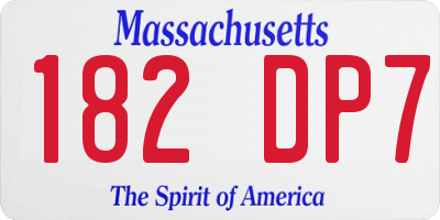 MA license plate 182DP7