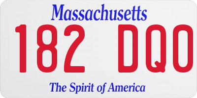 MA license plate 182DQ0