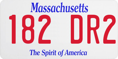 MA license plate 182DR2
