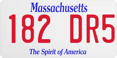 MA license plate 182DR5