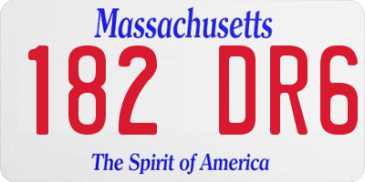 MA license plate 182DR6