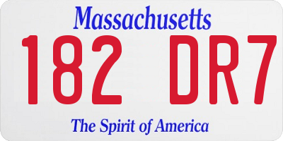 MA license plate 182DR7