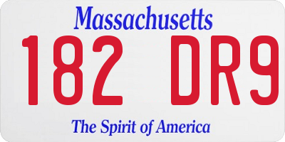 MA license plate 182DR9
