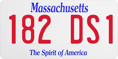 MA license plate 182DS1