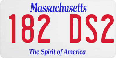 MA license plate 182DS2