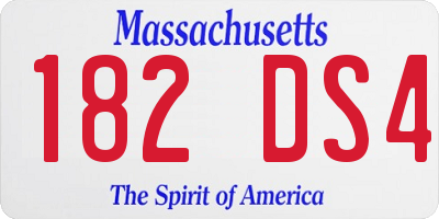 MA license plate 182DS4