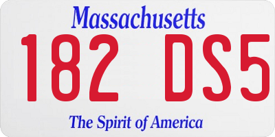 MA license plate 182DS5
