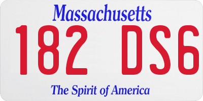 MA license plate 182DS6