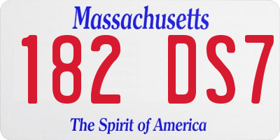 MA license plate 182DS7