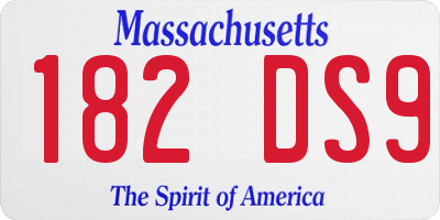 MA license plate 182DS9