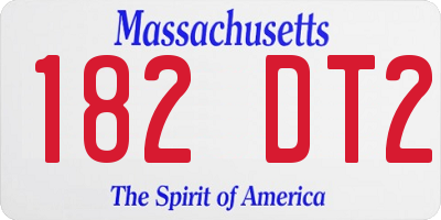 MA license plate 182DT2