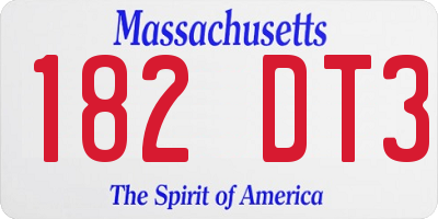 MA license plate 182DT3