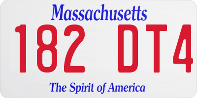 MA license plate 182DT4